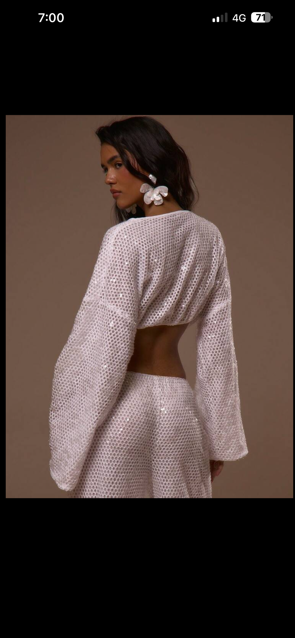 Sequin white pants set
