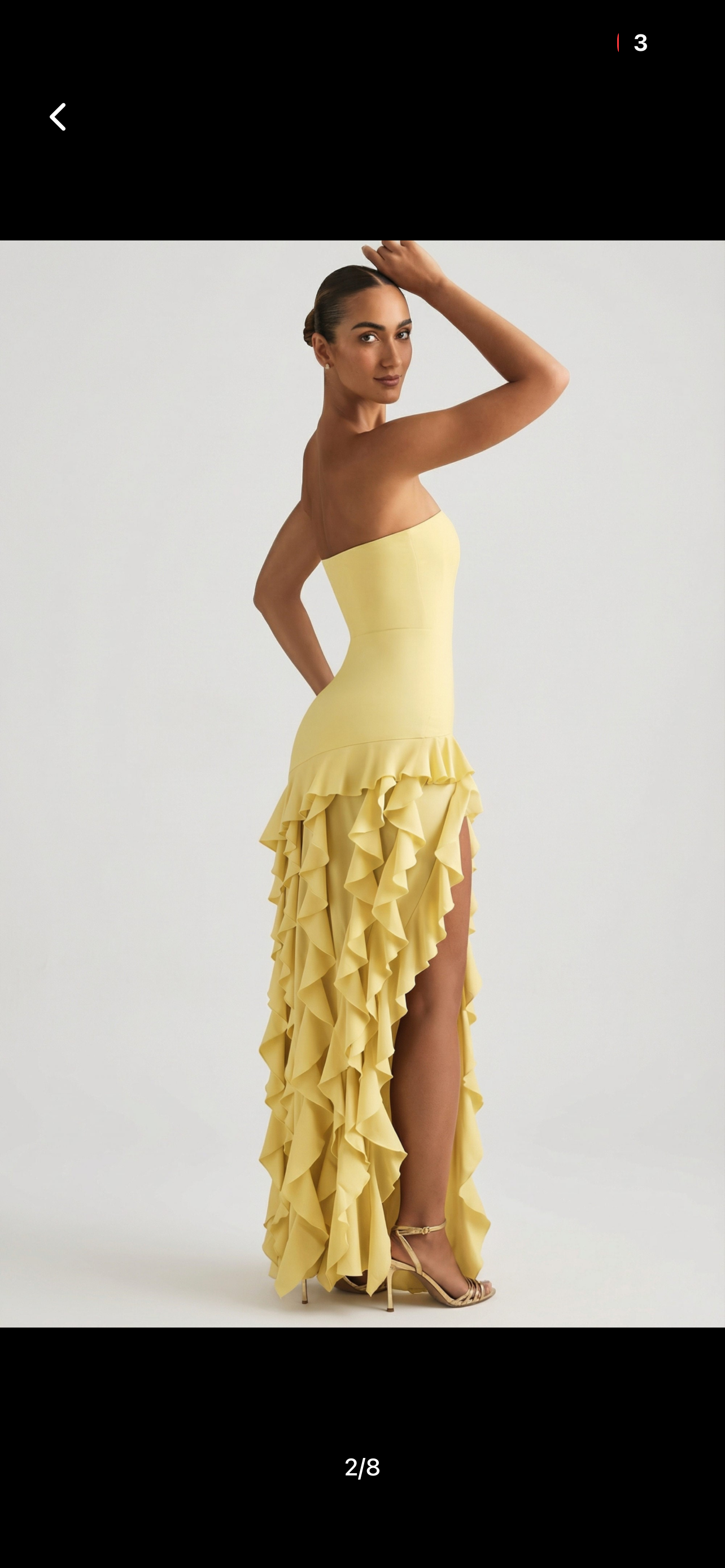 Butter yellow corset ruffled gown