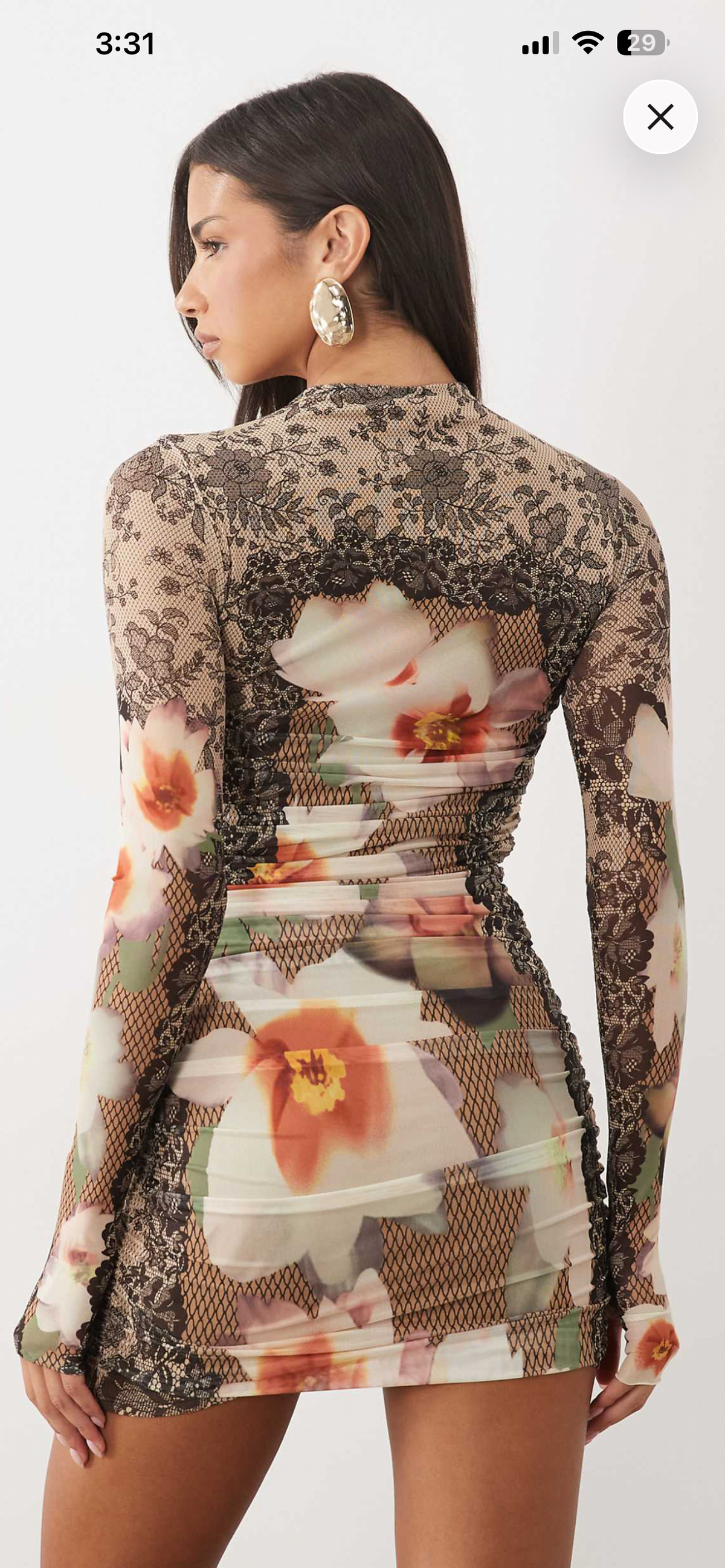 Mesh lace neck bodycon mini dress