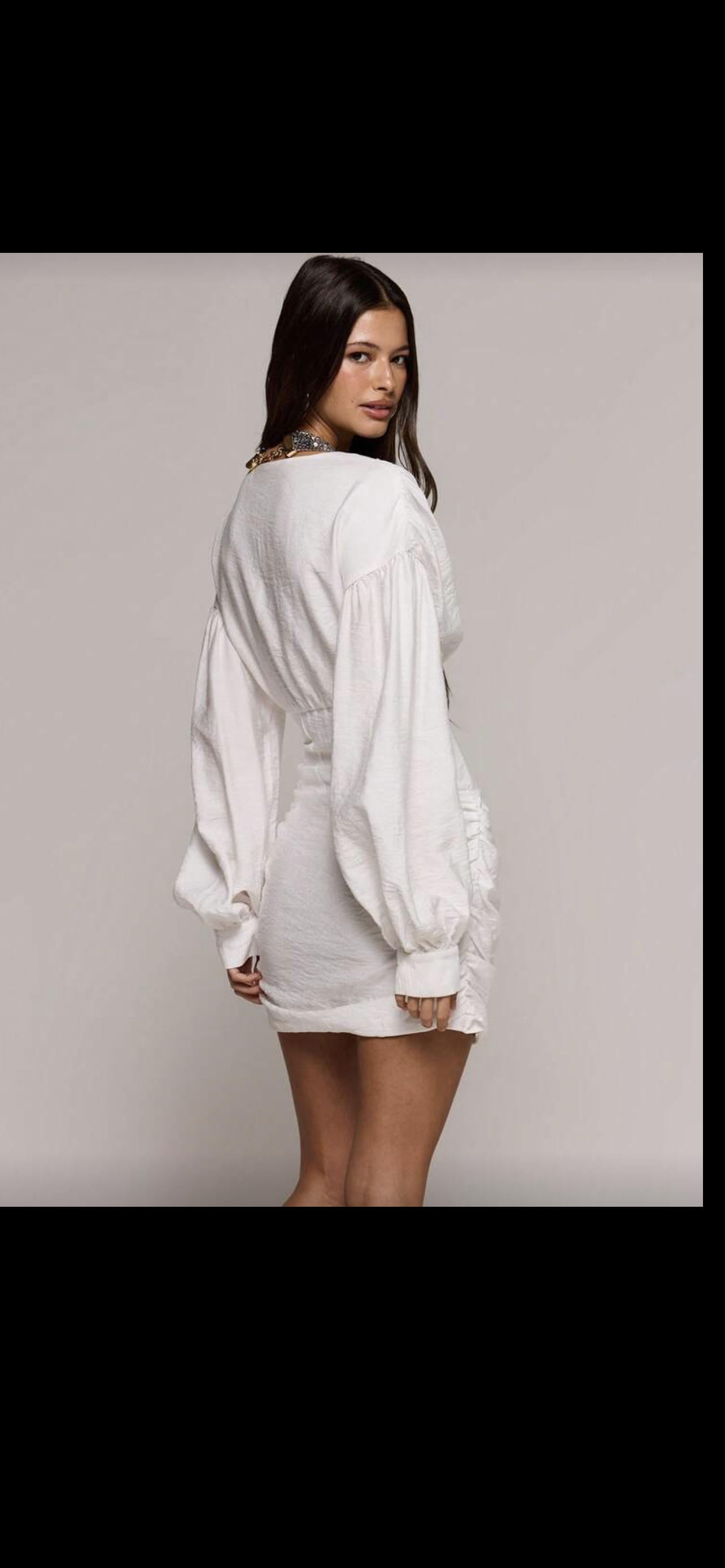 White plunge corset mini dress