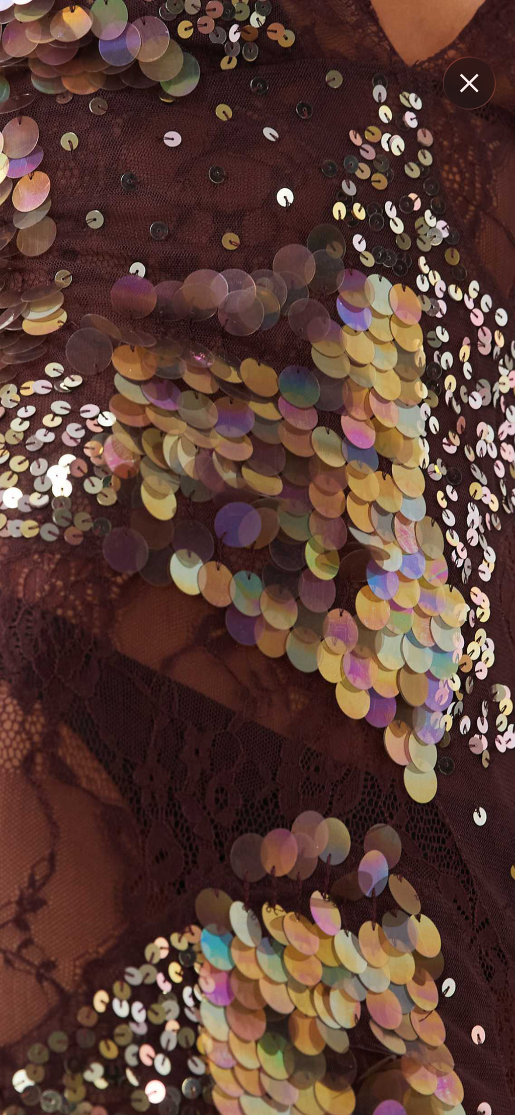 Embellished lace sheer brown dress