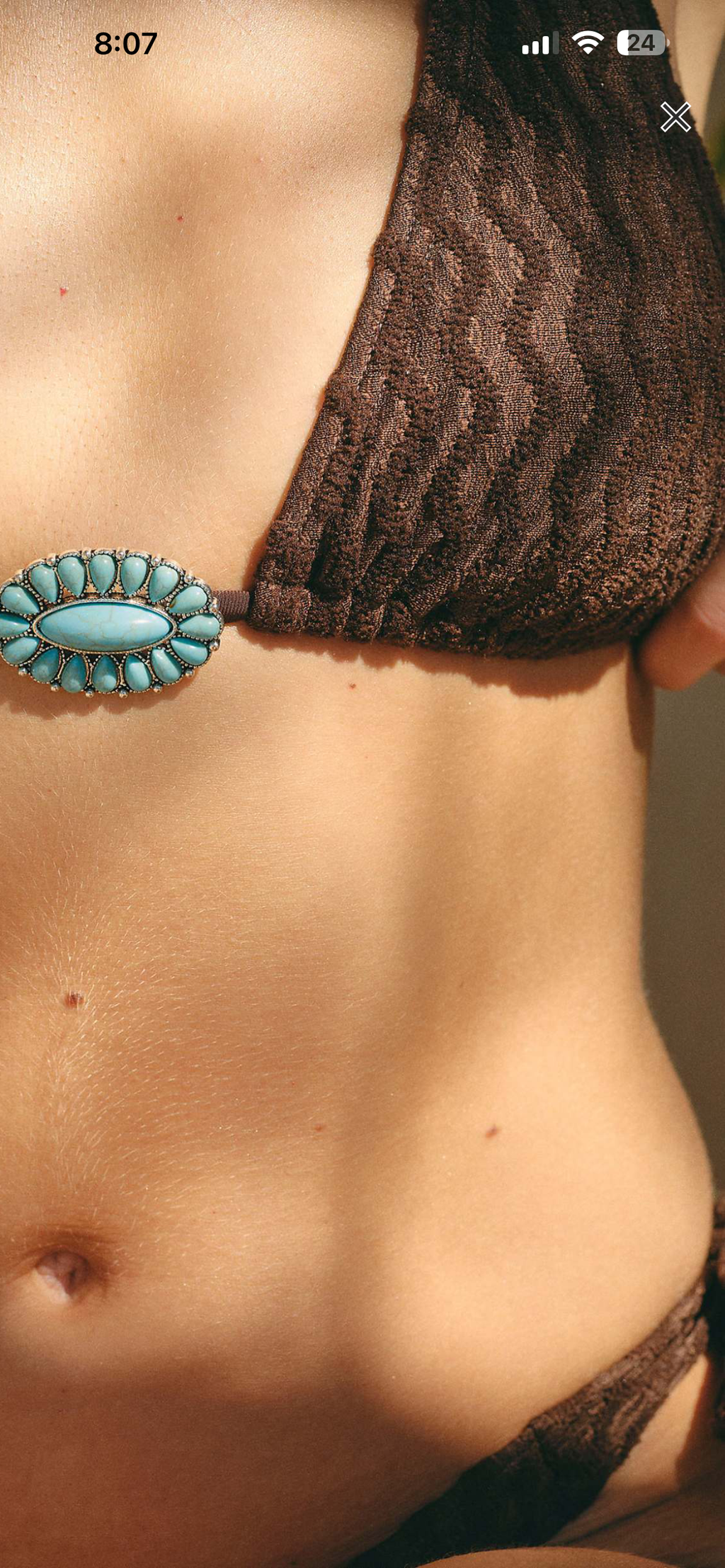 Brown bikini with blue marble