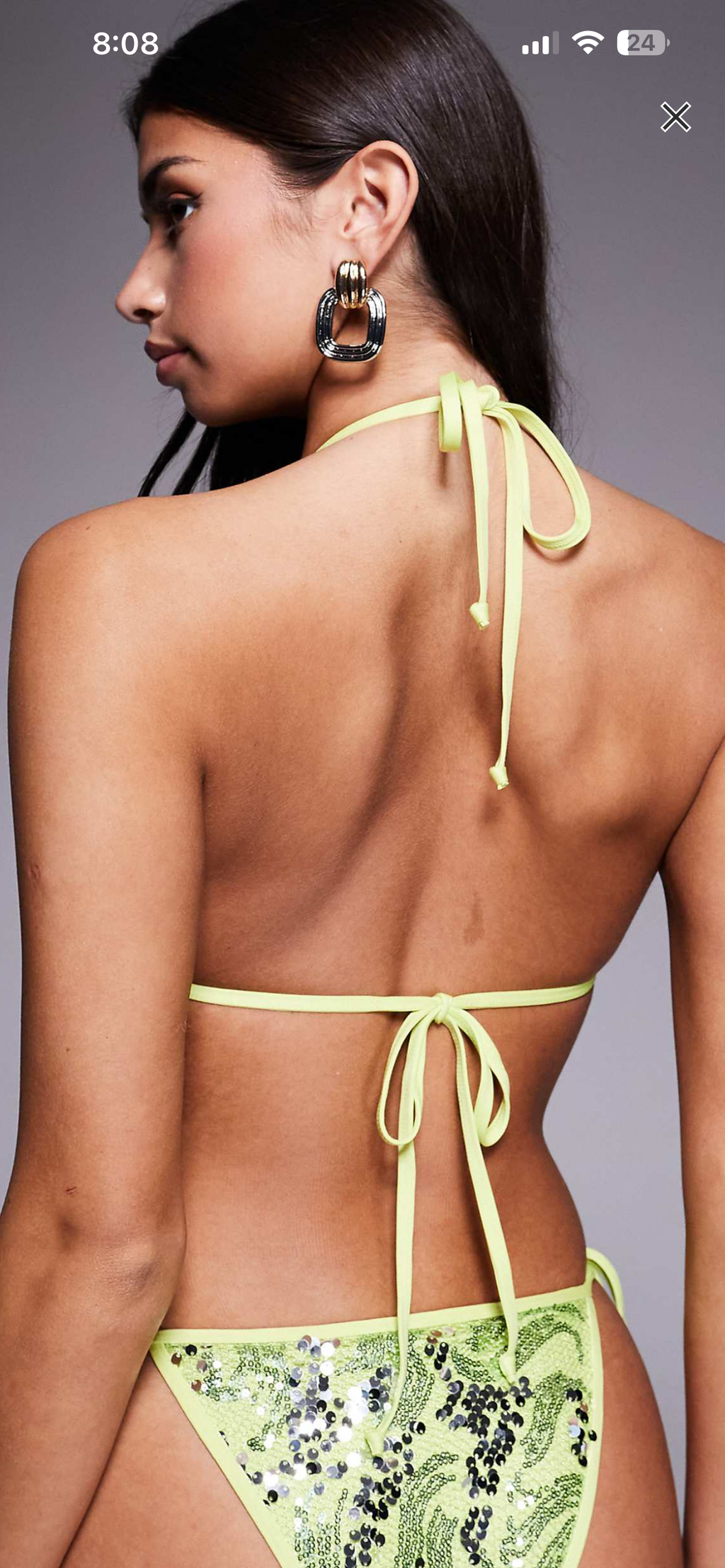lime green sequin bikini