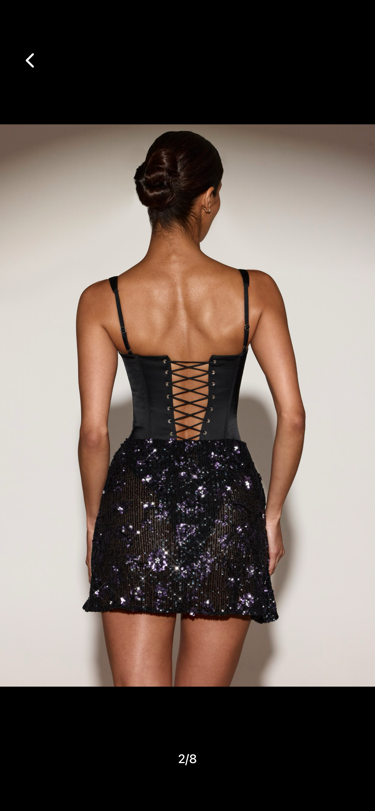 Corset sequin skirt dress in black