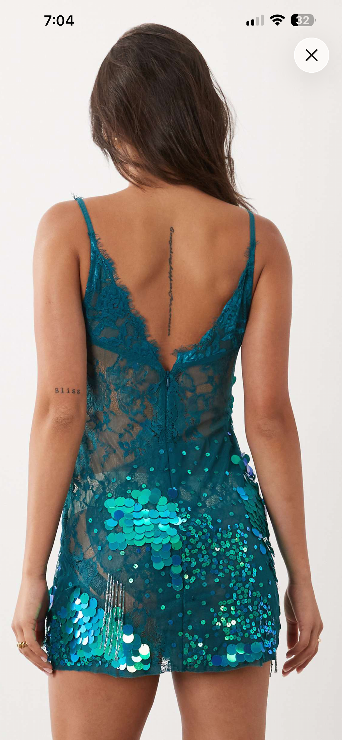 Teel lace embellished mini dress