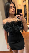 DD`S DESIGN CORSET FEATHER MINI DRESS