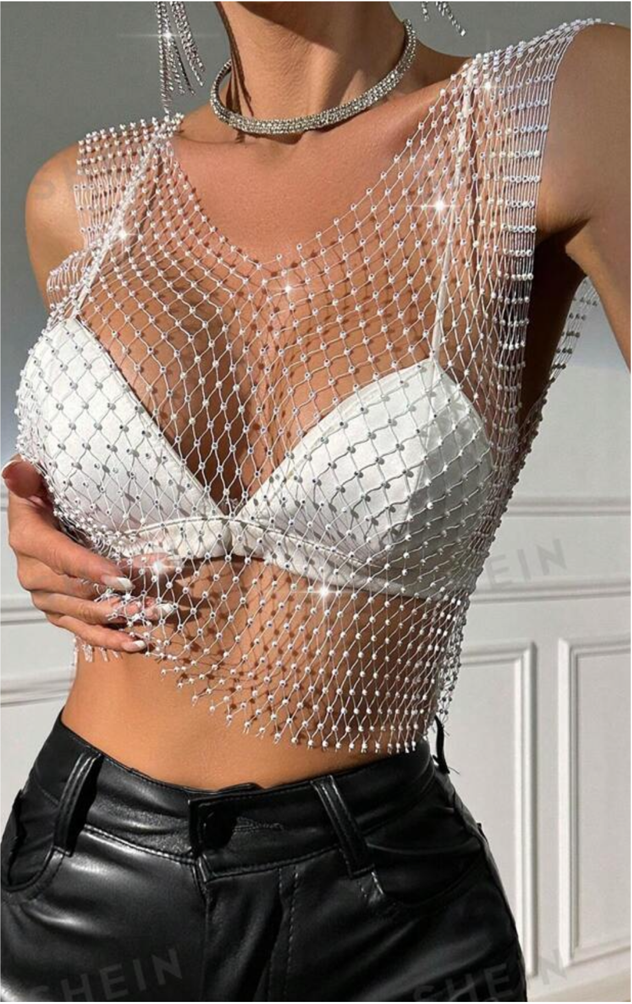 Diamante net top