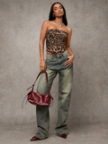 Leopard corset top brown