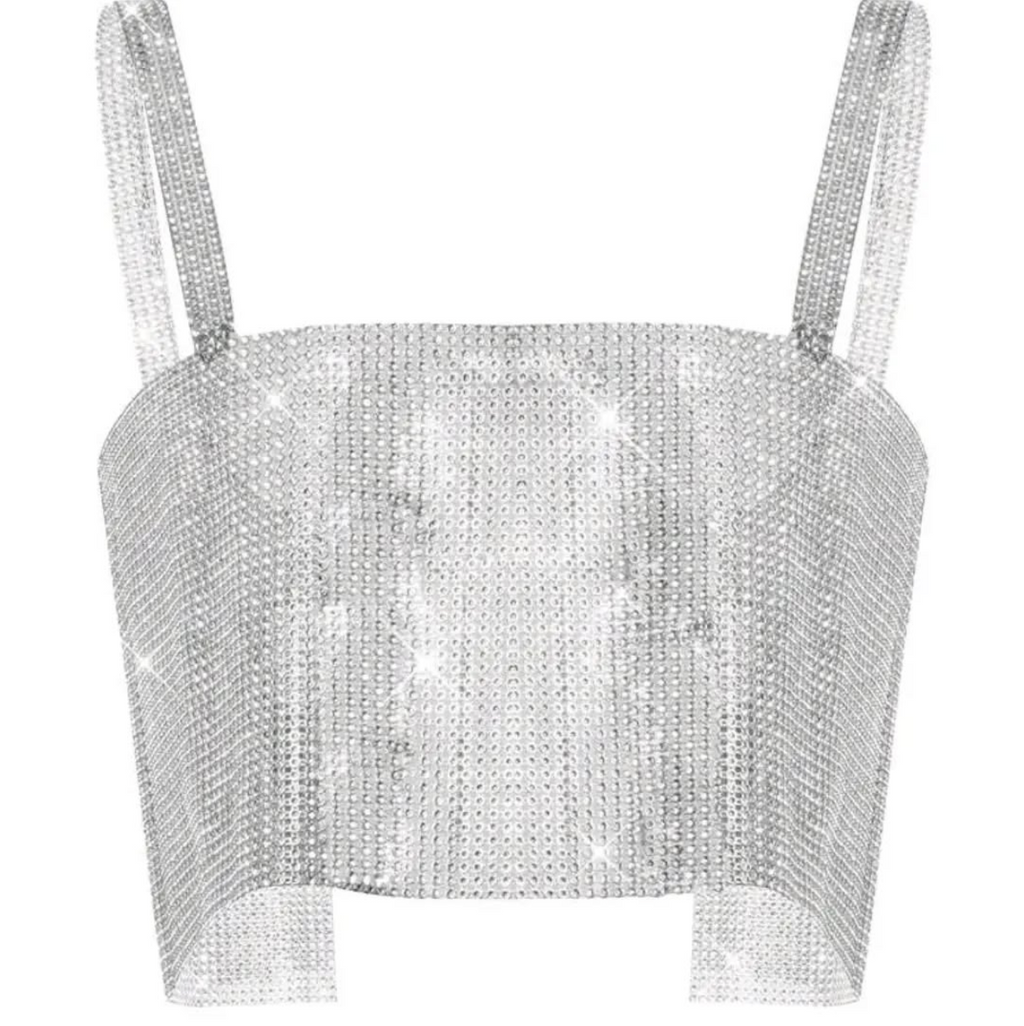 Diamante chain crop top