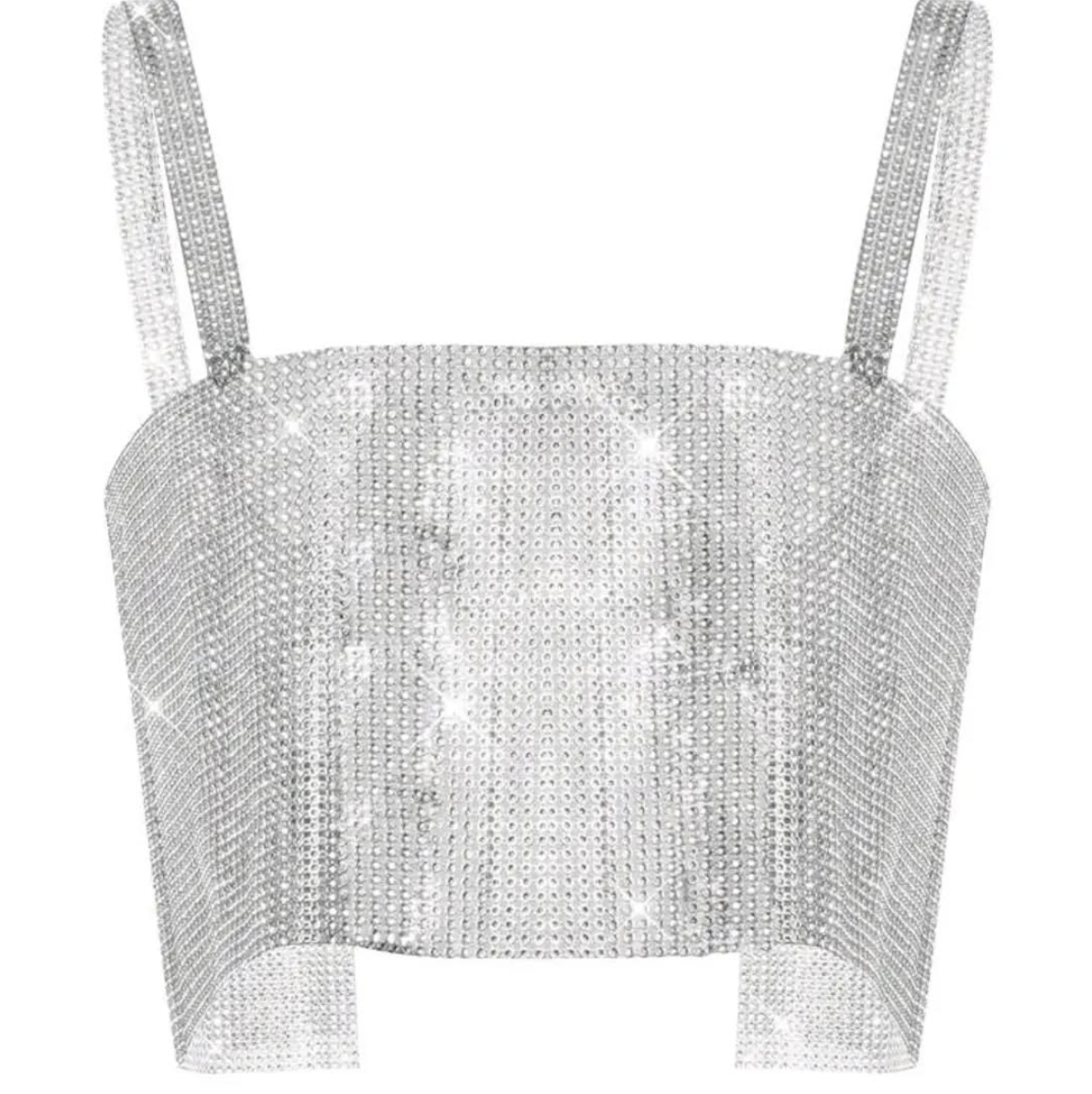 Diamante chain crop top