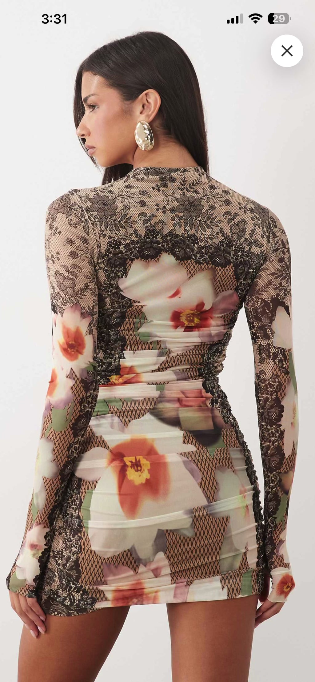 Mesh lace neck bodycon mini dress